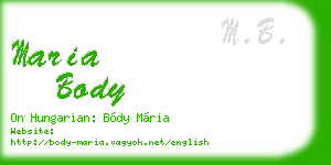 maria body business card